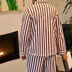 Pijama de rayas para hombre, 95 % algodón turco imagen 7
