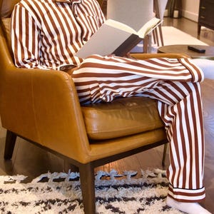 Pijama de rayas para hombre, 95 % algodón turco imagen 8