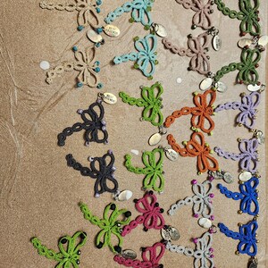 set of 2 tatted lace dragonfly friendship Keychains