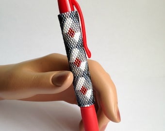 Pen Cover Pattern - Tiled Harlequin - Peyote Pattern