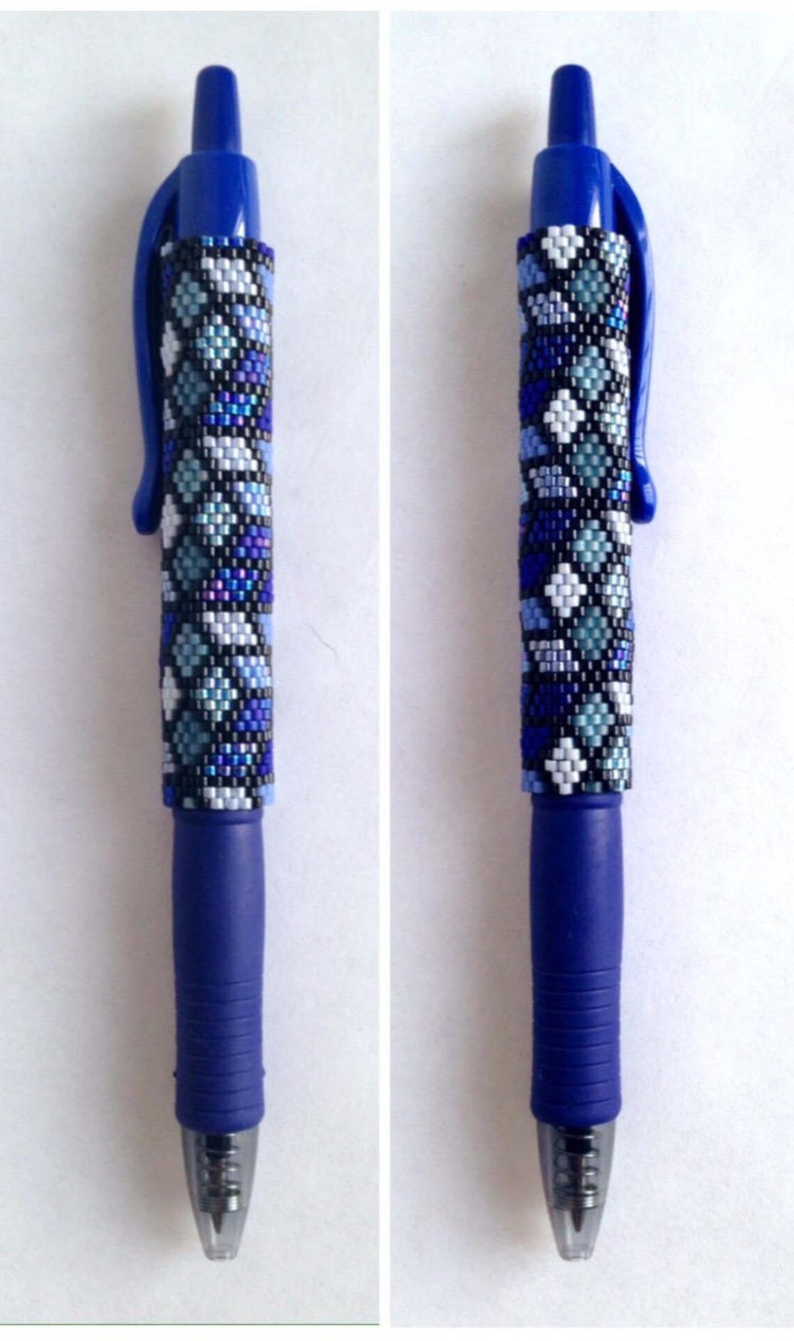 Pen Cover Pattern Beading Pattern Blue Mosaic Etsy