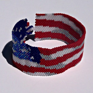 American Flag Bracelet Pattern Peyote Pattern image 1