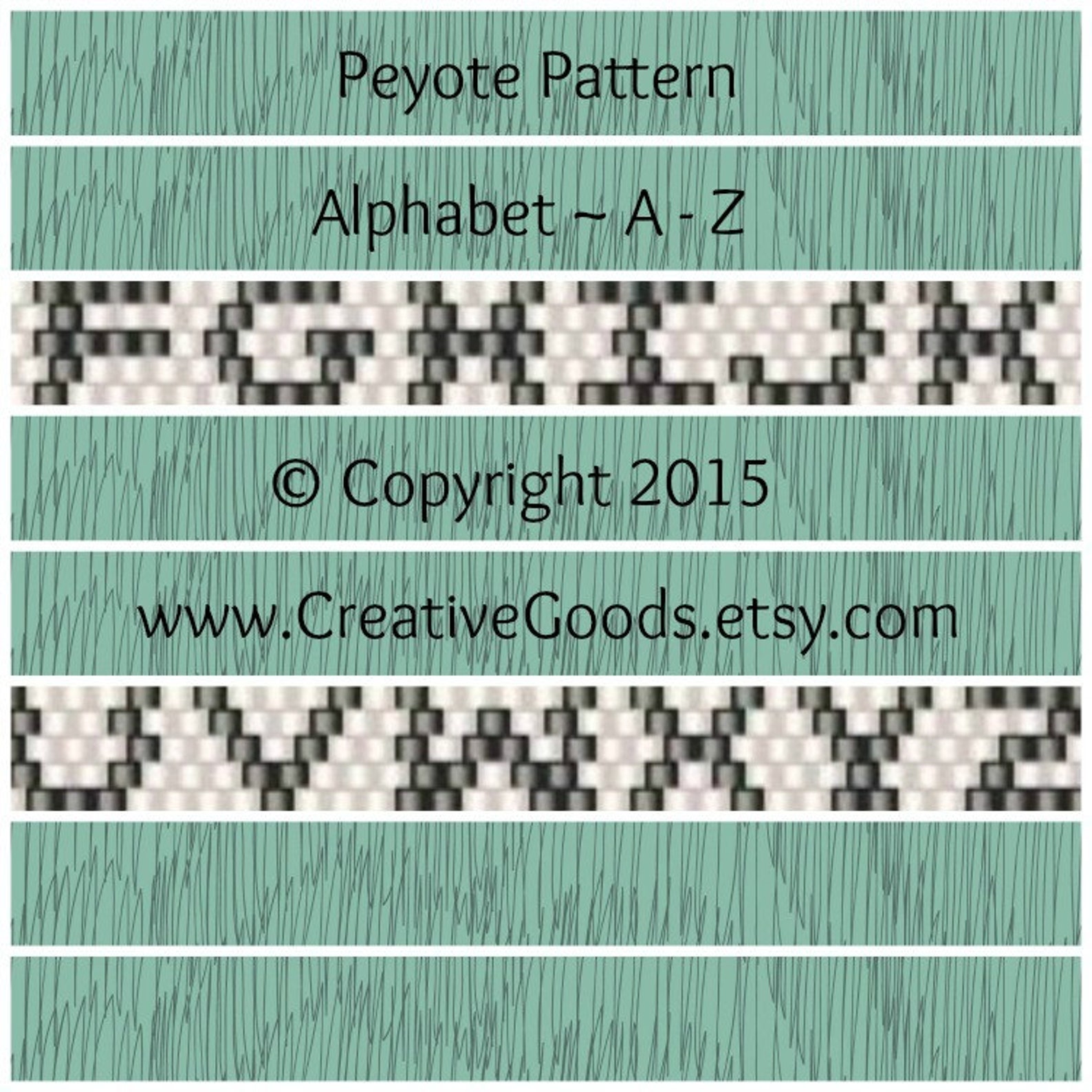 Alphabet Pattern in Odd Count Peyote Stitch - Peyote Pattern - Etsy