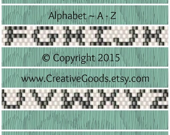 Alphabet Pattern in Odd Count Peyote Stitch - Peyote Pattern