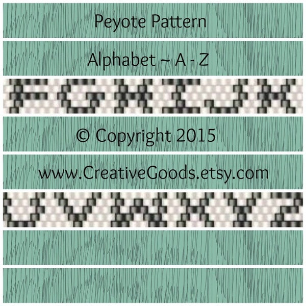 Motif alphabétique en point de peyotl impair - motif peyotl