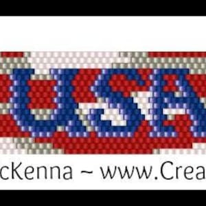 American Flag USA Bracelet Pattern - Peyote Pattern