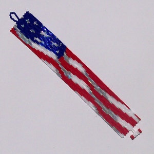 American Flag Bracelet Pattern Peyote Pattern image 3