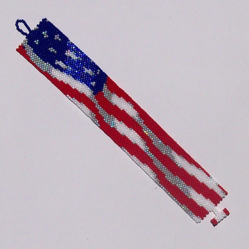 American Flag Bracelet Pattern Peyote Pattern Etsy