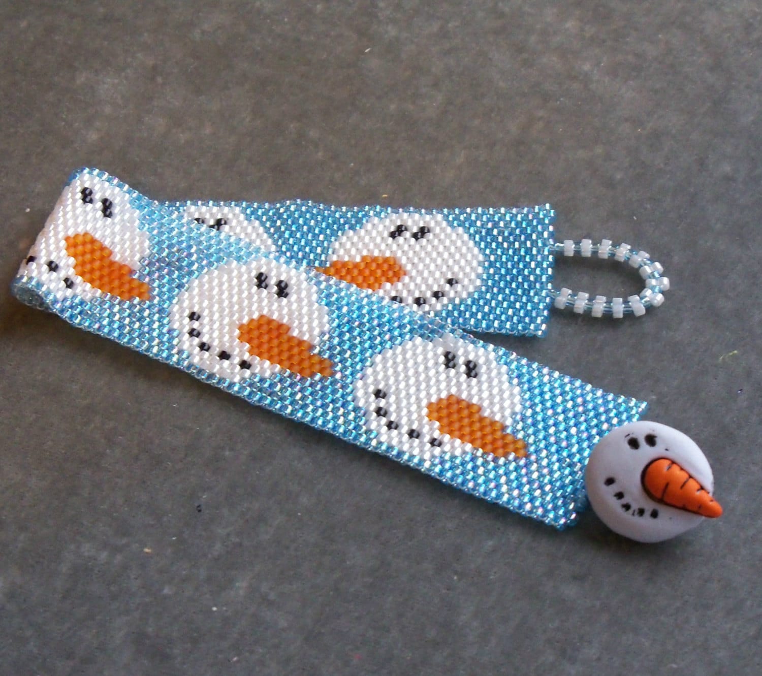 Snowman Face Bracelet Pattern Peyote Pattern Etsy
