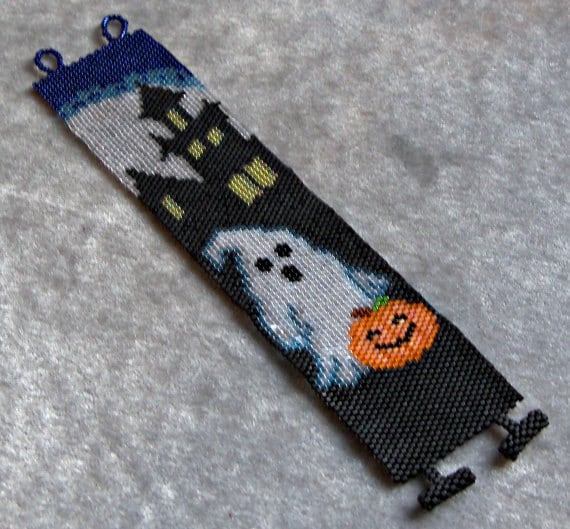 Bracelet Pattern - Halloween Ghost - Peyote Pattern