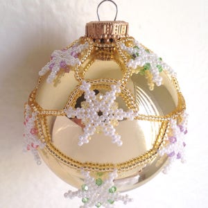 It's Snowing! Ornament Cover - Tutorial - Instructions - Beading Pattern