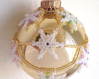 Het sneeuwt! Ornamentomslag - Tutorial - Instructies - Kralenpatroon