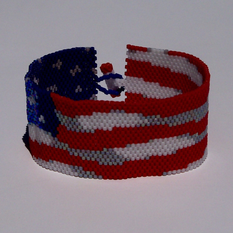American Flag Bracelet Pattern Peyote Pattern image 4