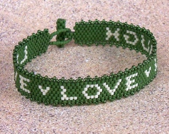 Live Love Laugh - Bracelet Pattern - Peyote Pattern