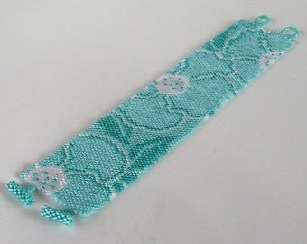 Cosmos - Aqua - Bracelet Pattern - Peyote Pattern