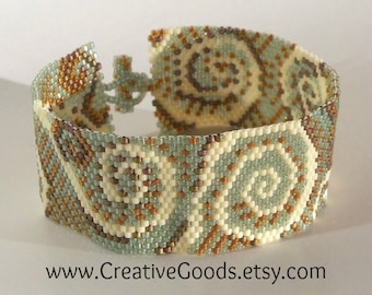 Sand and Sea Foam Bracelet Pattern - Peyote Pattern
