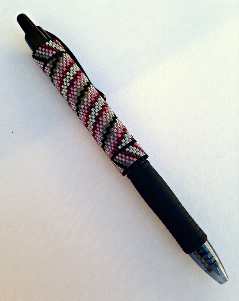 Pen Cover Pattern Diagonal Stripes Peyote Pattern Etsy