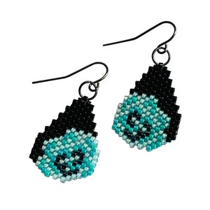 Teardrop Flower Earrings Tutorial - Peyote Stitch Pattern