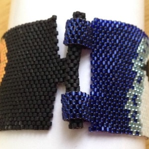 Beaded Clasp Pattern - Peyote Toggle and Double Loop Clasp Pattern