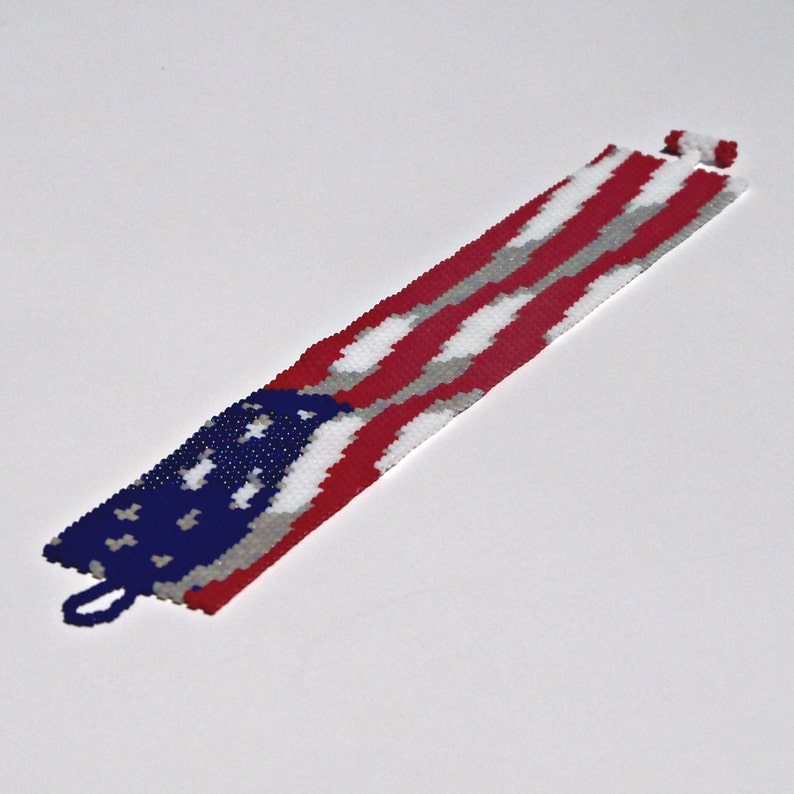 American Flag Bracelet Pattern Peyote Pattern image 5