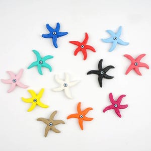 Mini estrela do mar com mau-olhado, decoração de parede de estrela do mar, arte de parede, ornamento decorativo de varanda de jardim, decoração de festa, estrela de presente