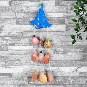 Hanging Seashell Wall Decoration, Nautical Themed Sailboat Wall Decor