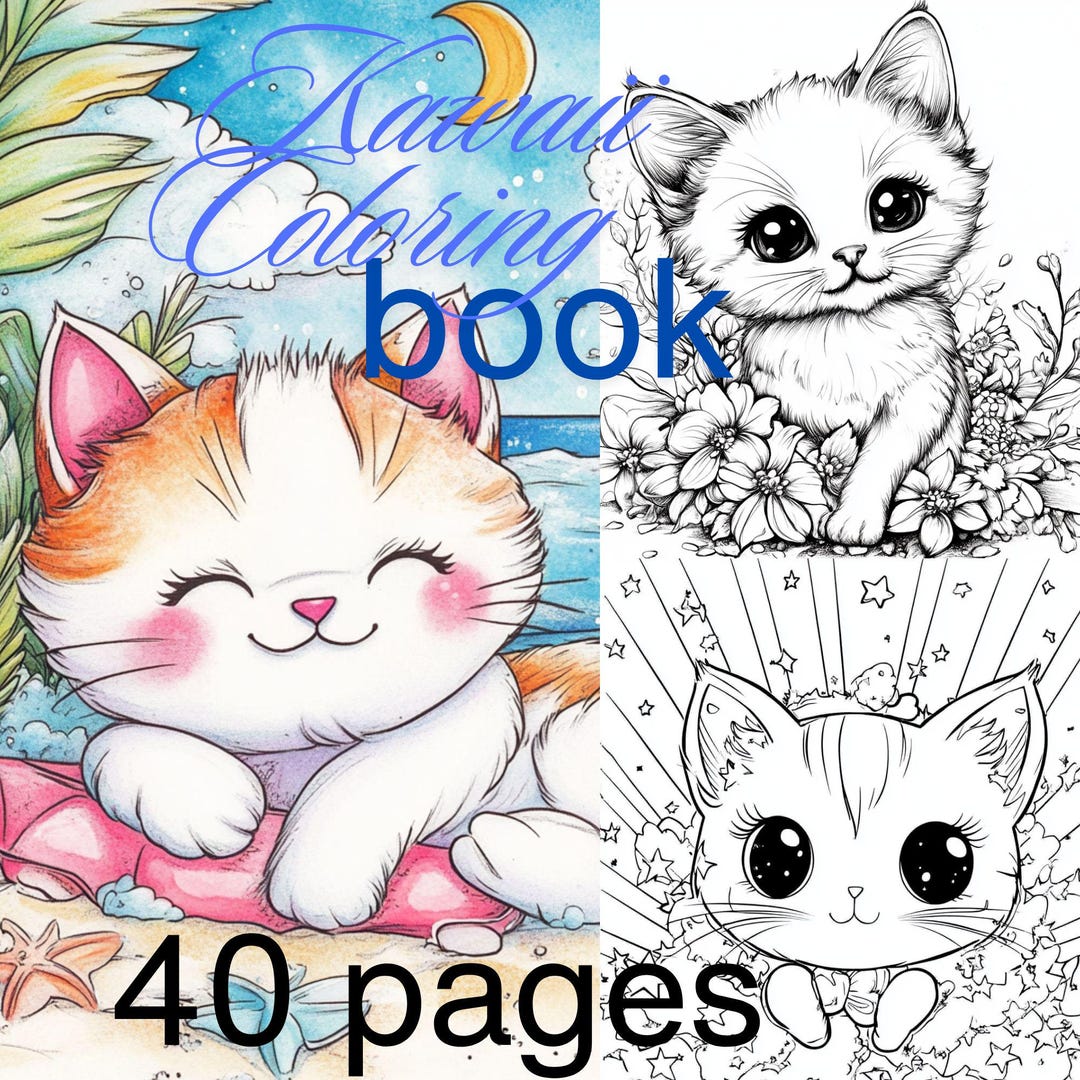 40 Kawaii Cat Routines Coloring Pages, Kawaii Coloring Book, Kawaii ...
