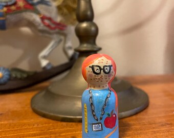 Custom made, hand painted wooden teacher  folk friend