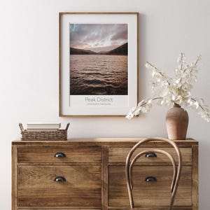 The Peak District • A4 Digital Travel Print • Derwent Damn • Peak District Print • Landscape • Travel Poster •