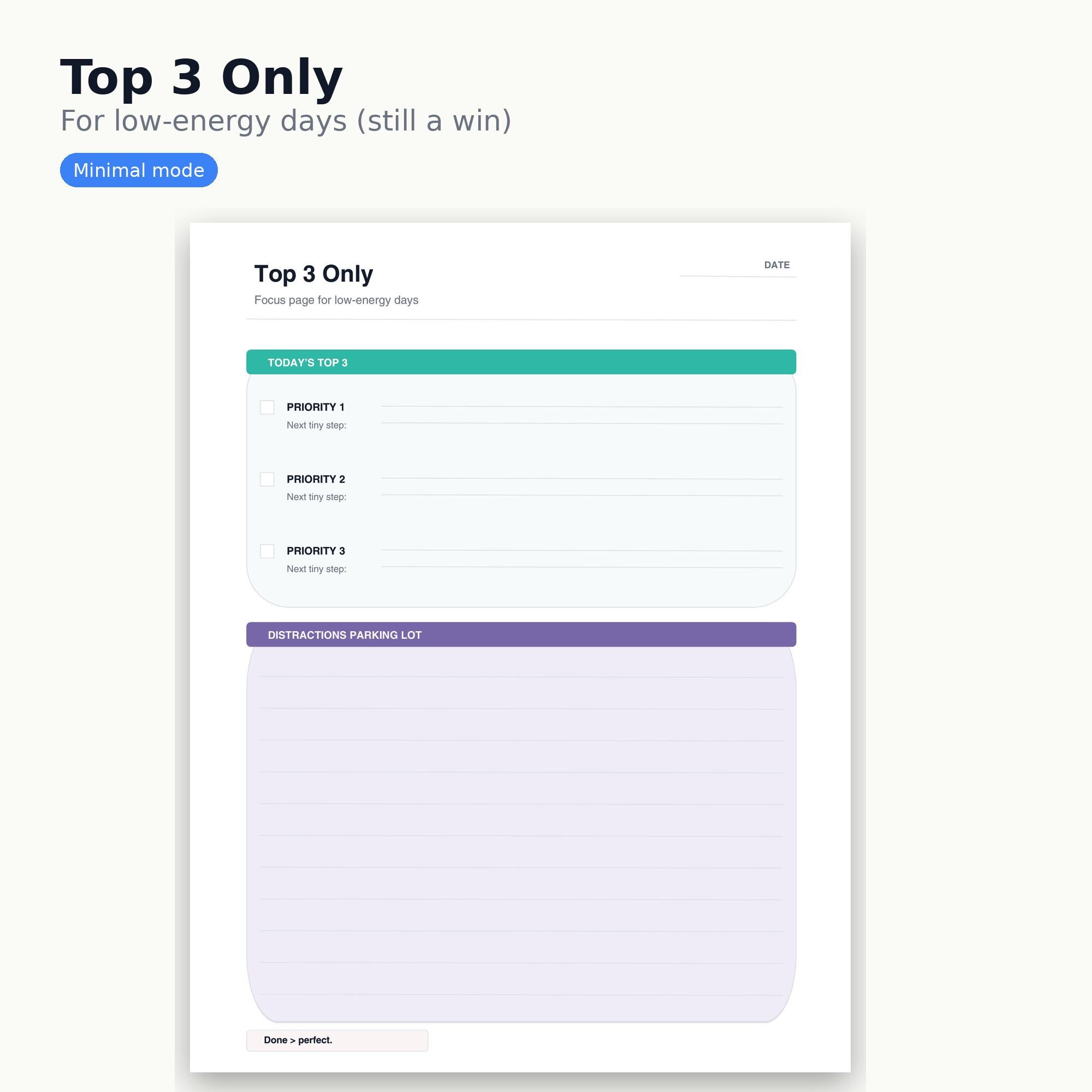 ADHD Daily Planner Printable + Canva Editable Template, Time Blocking ...