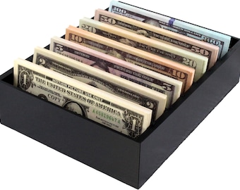 Money Organizer for Cash – 8 Compartment Money Holder, Cash Organizer, Cash Holder, Cash Divider Box, Cash Tray – 3D Printed in USA