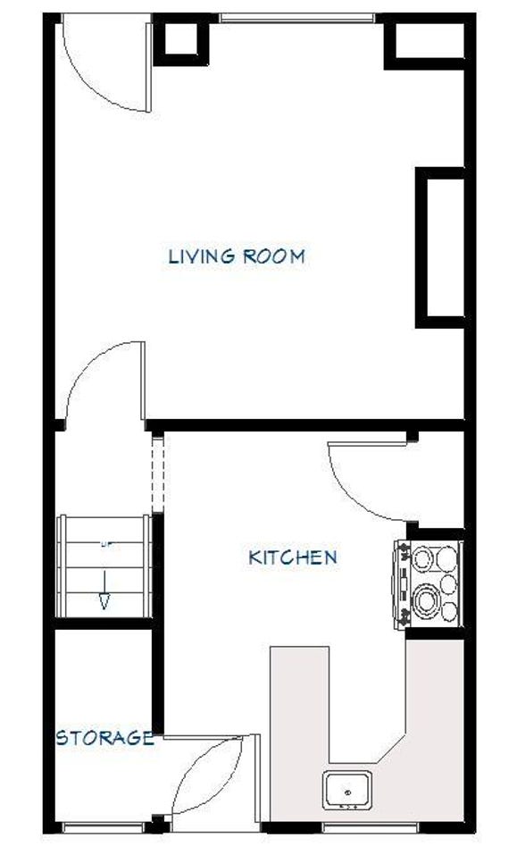 Essential 2D Floor Plan Existing Home Layout Drawing (No Furniture)