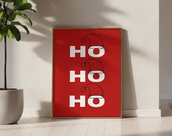 Minimal Christmas Decoration Print Santa for Holiday Home Decor