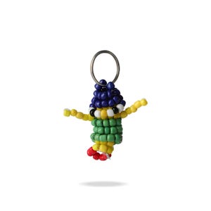 Handgemaakte sleutelhanger met cartoonkralen: nostalgisch cadeau