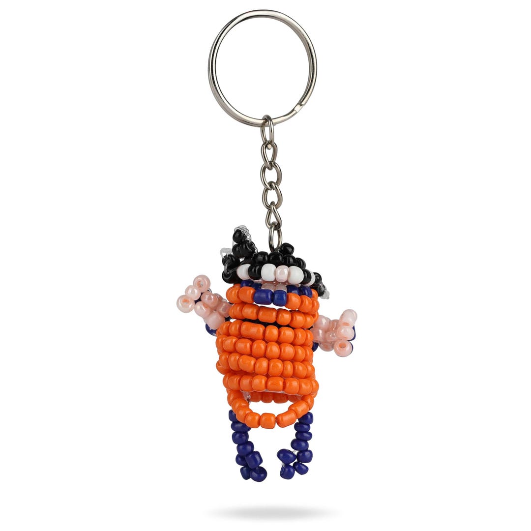 Handmade Cartoon Beaded Keychain - Beaded Key Chain- Sentimental Gifts ...
