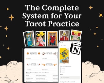 Begripsjabloon | Tarotdagboek, Tarotkaarttracker, Digitale grimoire, Witchy Planner, Notion-klantenportaal, Notion-dashboard, Tarotgids