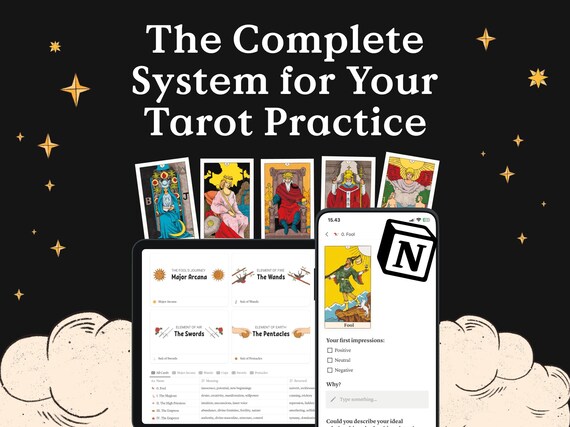 Notion Template | Tarot Journal, Tarot card tracker, Digital Grimoire, Witchy Planner, Notion client portal, Notion dashboard, Tarot guide