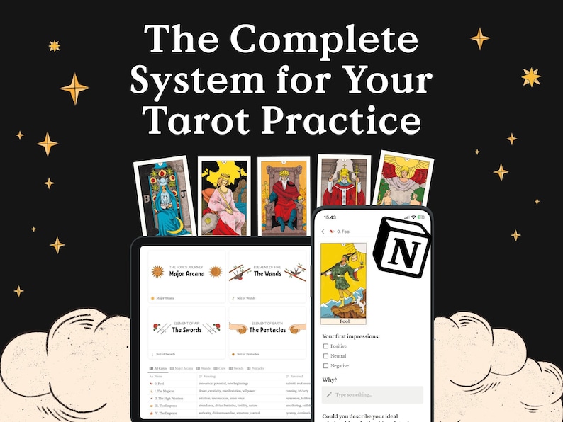 Notion Template Tarot Journal Digital Grimoire Witchy Planner — Complete Spiritual Workspace