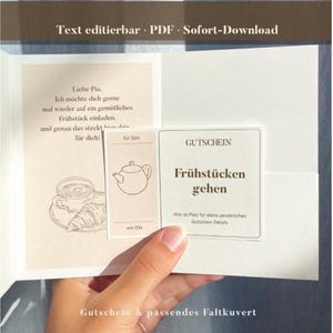 Personlig frukostkupong – En personlig tidsgåva med matchande kupongförpackning (PDF Adobe Acrobat - utskriftsmall)