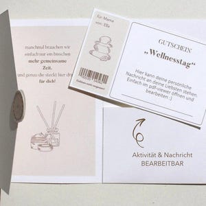 Personalisierter Gutschein Wellness PDF Download | Gutschein zum Ausdrucken mit Gutscheinverpackung – Last Minute Geschenk