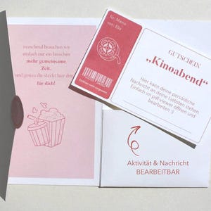 Personalized cinema voucher PDF download | Printable voucher with voucher packaging – last-minute gift idea