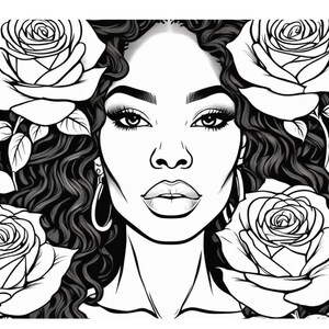 Black Girl Coloring Printable coloring page and journal entry