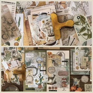 260pcs Vintage Botanical  Floral Sticker Set - Ideal for Scrapbooking, Journaling  DIY Crafts, with Nature-Inspired Designs Including Herb