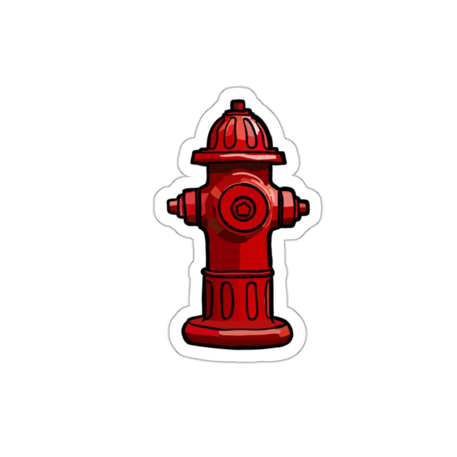 Colorful Fire Hydrant Die-cut Sticker for Dog Lovers, Hand Drawn ...