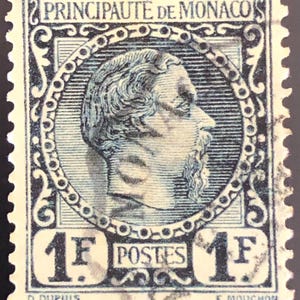 1fr  Prince Charles, Yvert #9 Monaco Stamp, France Stamps 1885,