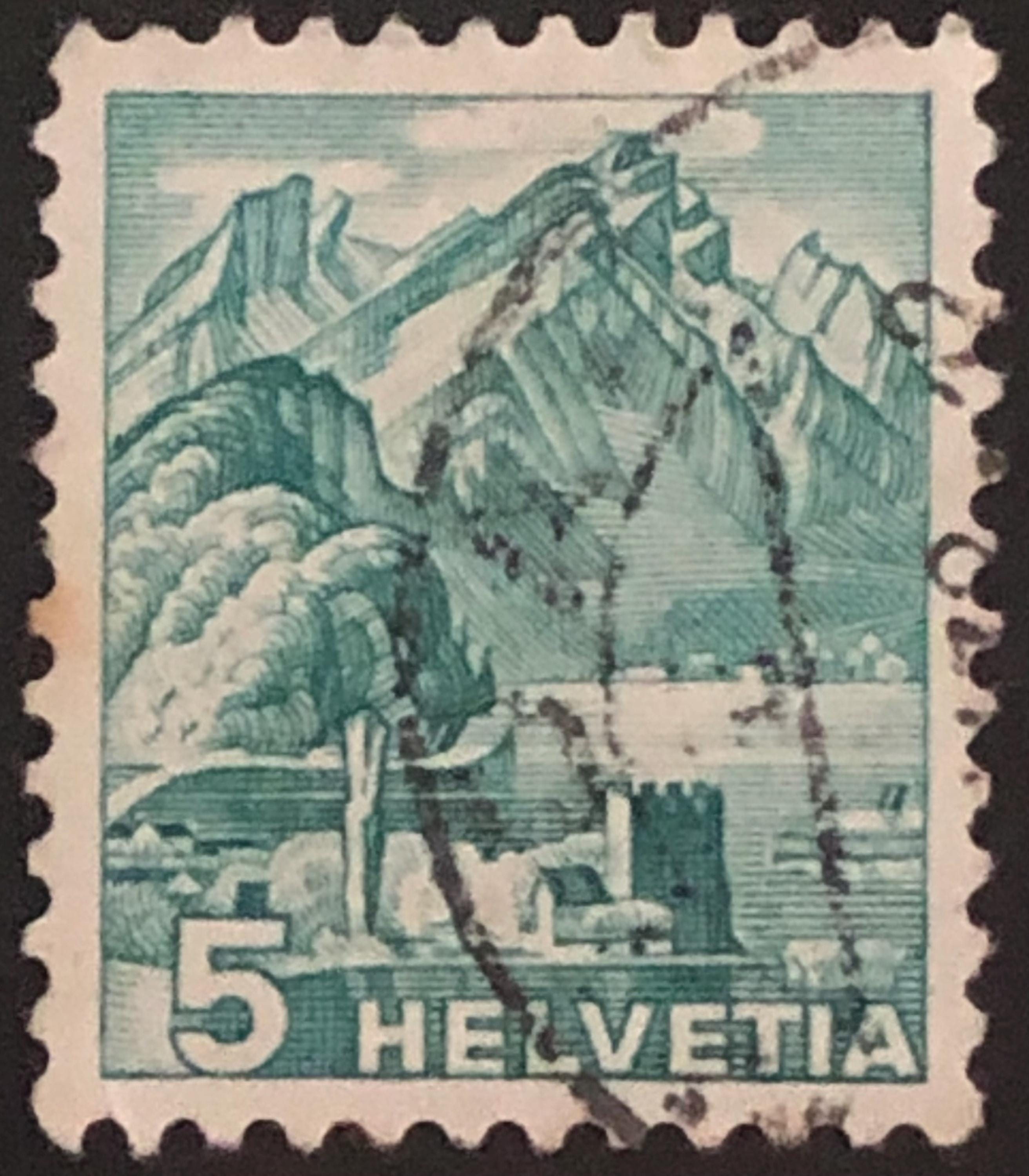 Swiss stamp helvetia - Etsy 日本