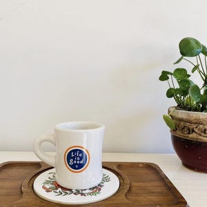 Life is Good Do What You Like Coffee Mug Tea Cup Heavy Diner Restaurant Ware Beige