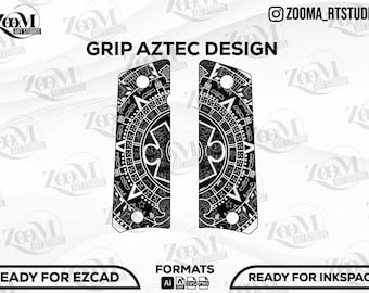 1911 Grip AZTEC Design Svg,lasercut,laserengraving,engravingfiles,laserpattern,engravingdesign,engravingpattern,metalart