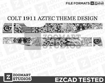 1911 Colt Aztec Design Svg,lasercut,laserengraving,engravingfiles,laserpattern,engravingdesign,engravingpattern,metalart