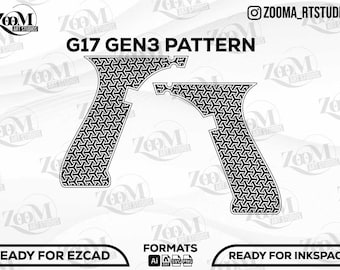 Glock 17 Gen 3 Stippling Design  Svg,lasercut,laserengraving,engravingfiles,laserpattern,engravingdesign,engravingpattern,metalart